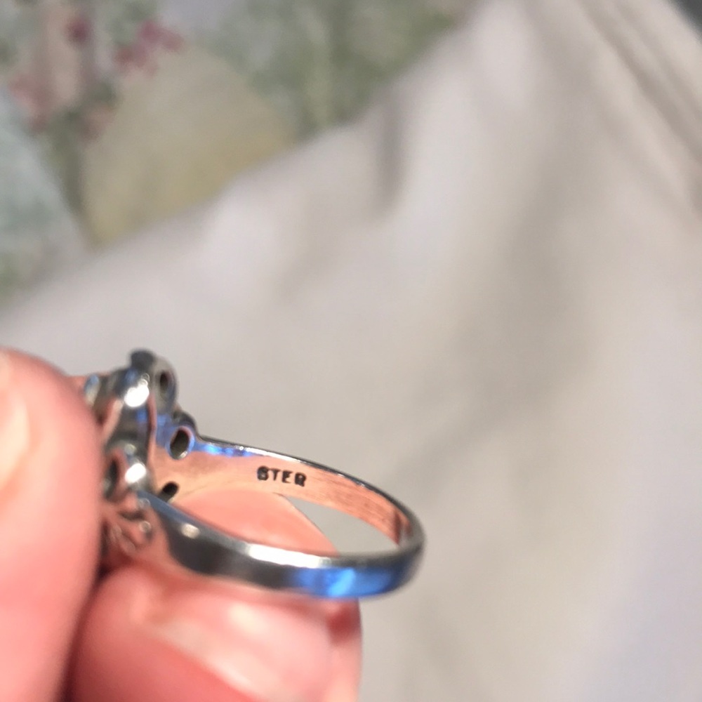 Solid Sterling Silver & Abalone Ring - image 4